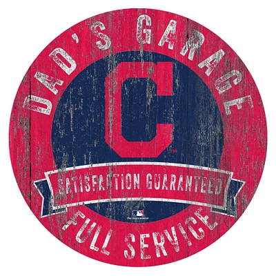 Cleveland Indians 12" x 12" Dad's Garage Sign