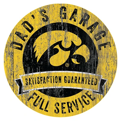 Iowa Hawkeyes 12" x 12" Dad's Garage Sign