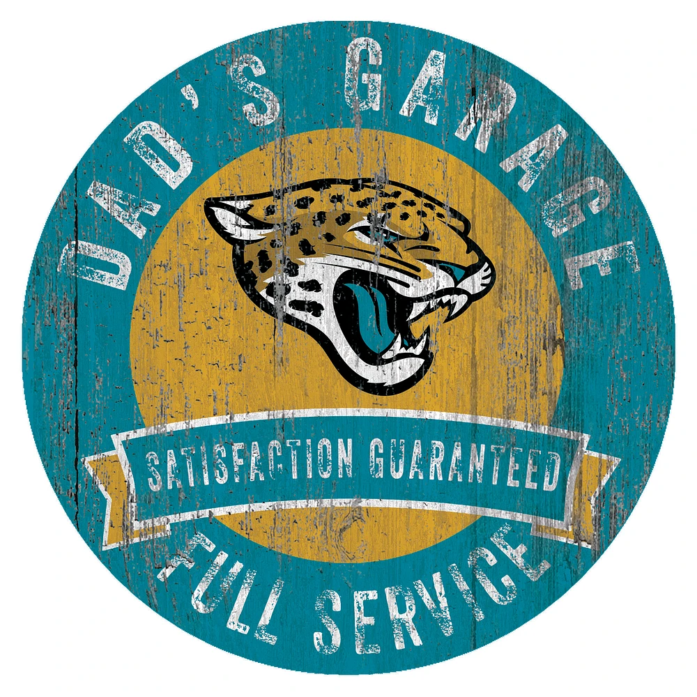 Jacksonville Jaguars 12" x 12" Dad's Garage Sign