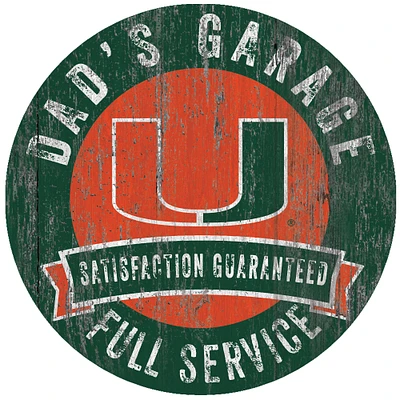 Miami Hurricanes 12" x 12" Dad's Garage Sign