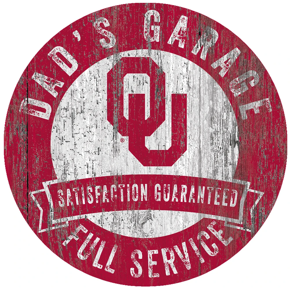 Oklahoma Sooners 12" x 12" Dad's Garage Sign