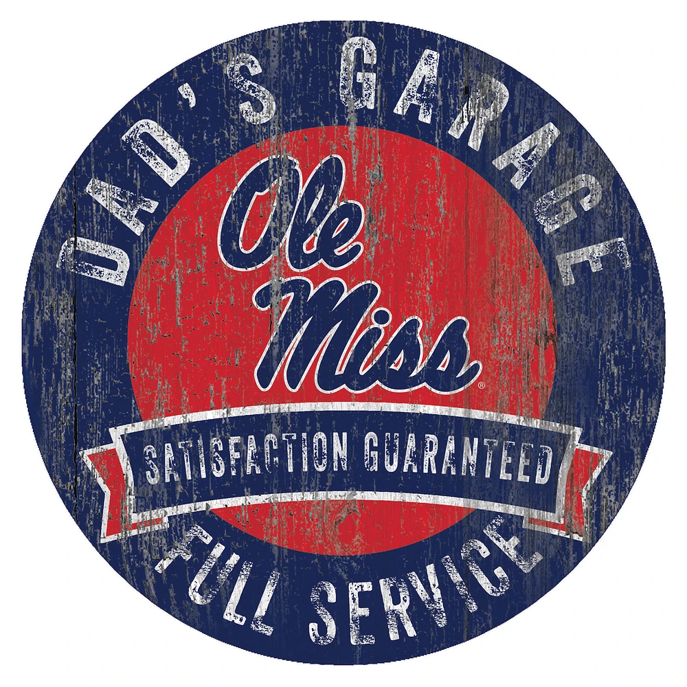 Ole Miss Rebels 12" x 12" Dad's Garage Sign