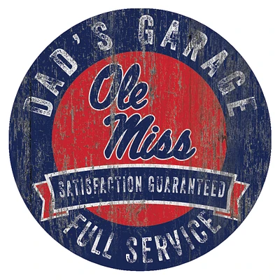 Ole Miss Rebels 12" x 12" Dad's Garage Sign