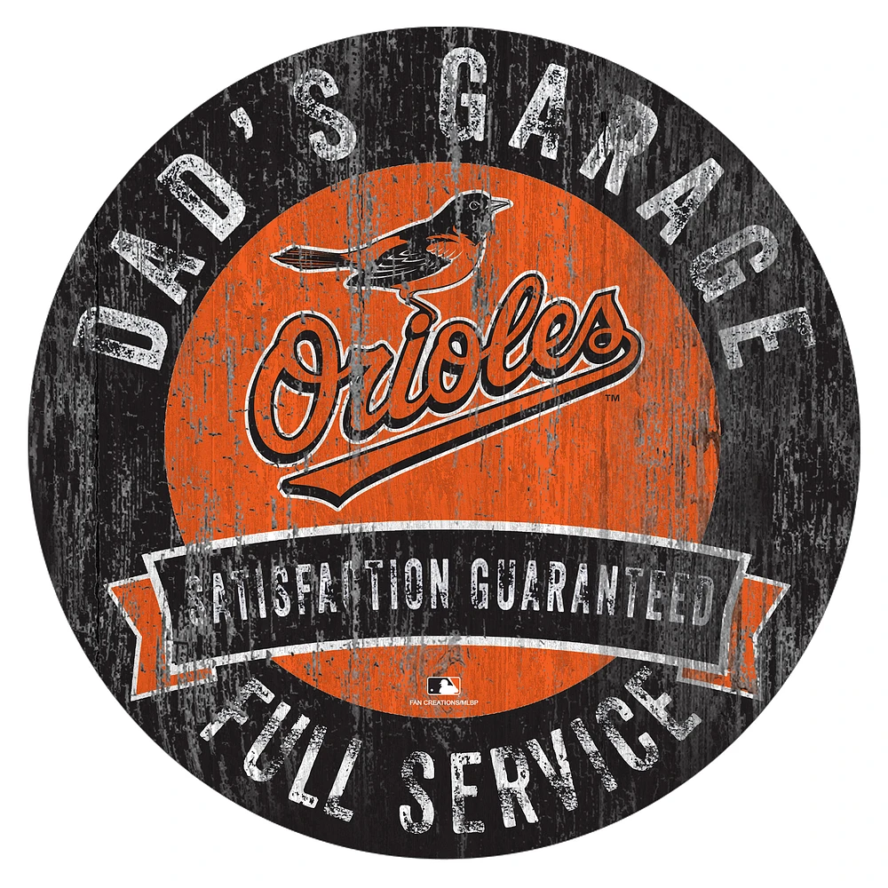 Baltimore Orioles 12" x 12" Dad's Garage Sign