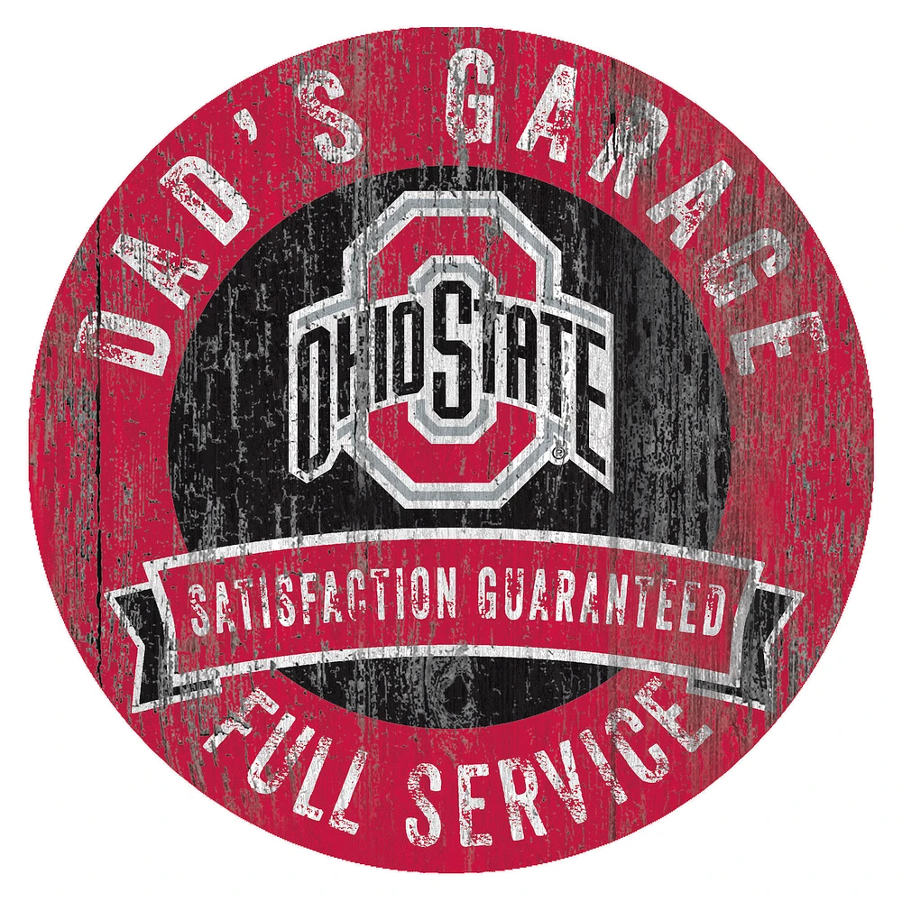 Ohio State Buckeyes 12" x 12" Dad's Garage Sign
