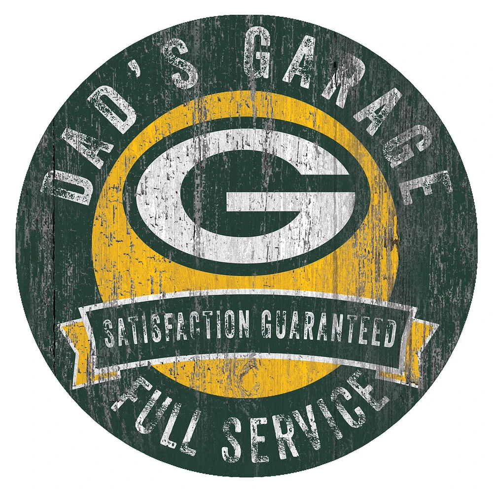 Green Bay Packers 12" x 12" Dad's Garage Sign