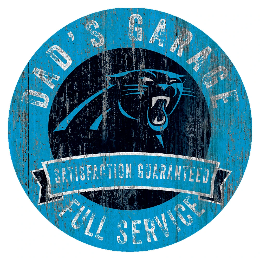 Carolina Panthers 12" x 12" Dad's Garage Sign