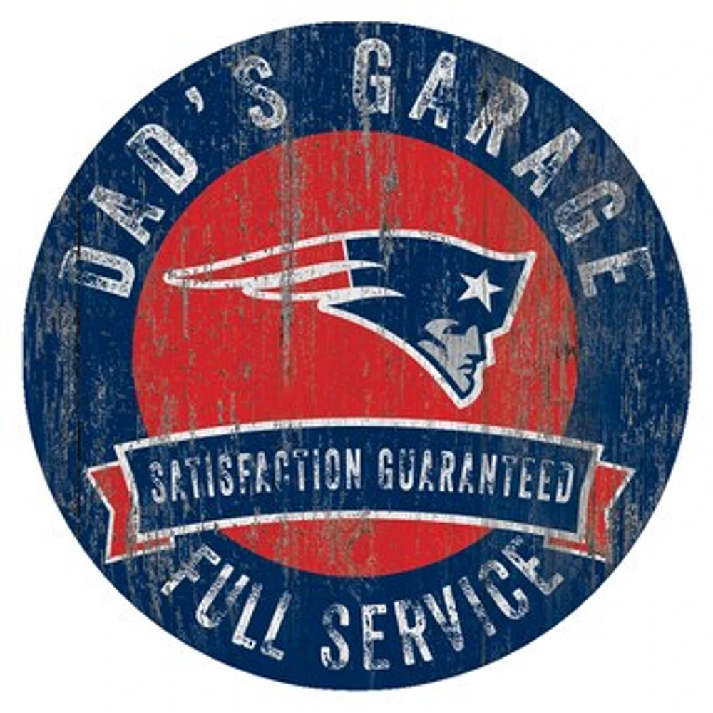New England Patriots 12" x 12" Dad's Garage Sign