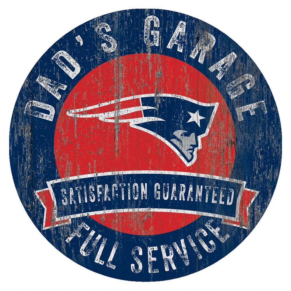 New England Patriots 12" x 12" Dad's Garage Sign