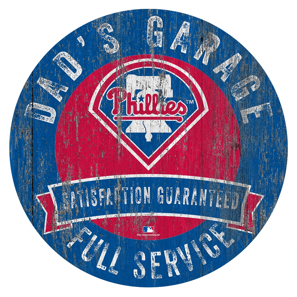 Philadelphia Phillies 12" x 12" Dad's Garage Sign