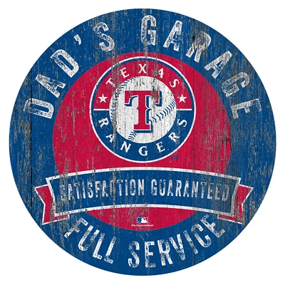 Texas Rangers 12" x 12" Dad's Garage Sign