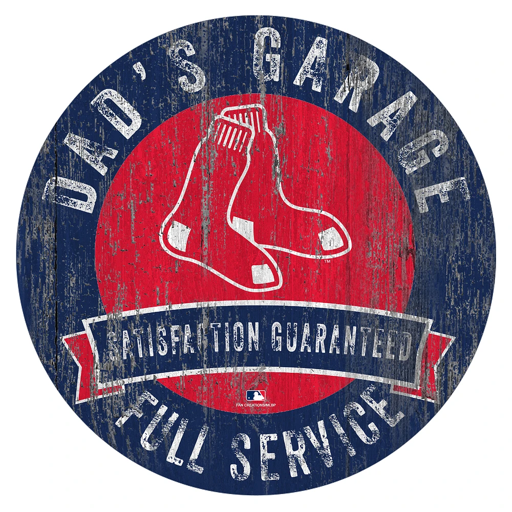 Boston Red Sox 12" x 12" Dad's Garage Sign