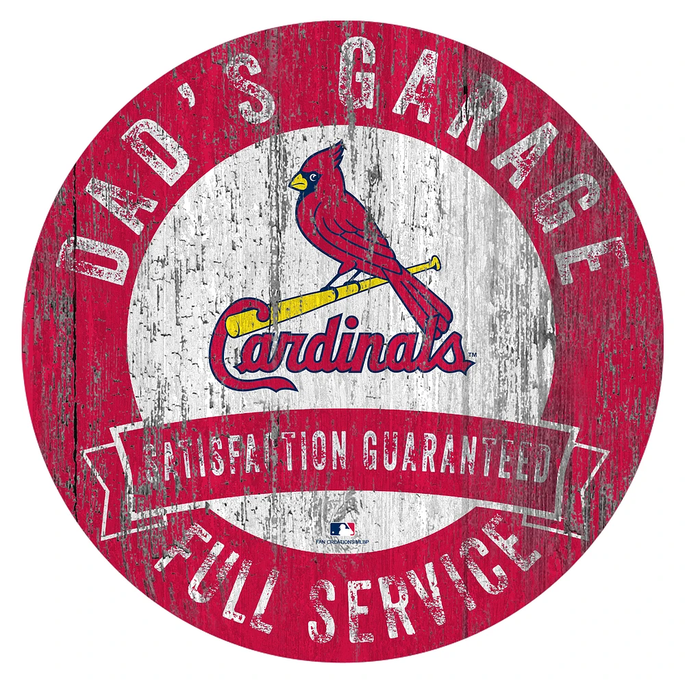 St. Louis Cardinals 12" x 12" Dad's Garage Sign