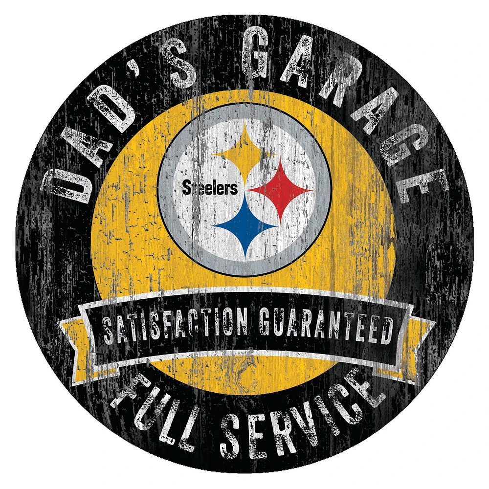 Pittsburgh Steelers 12" x 12" Dad's Garage Sign