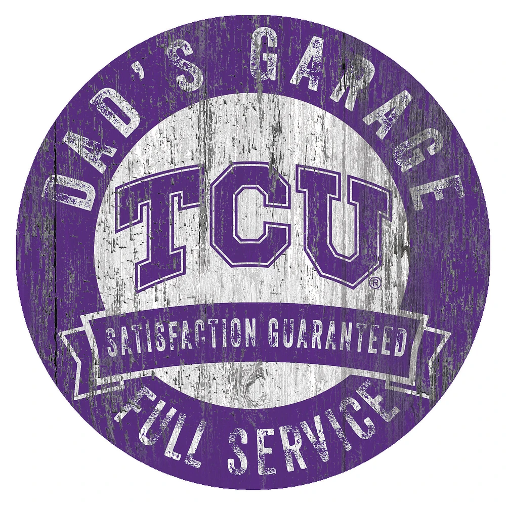 TCU Horned Frogs 12" x 12" Dad's Garage Sign