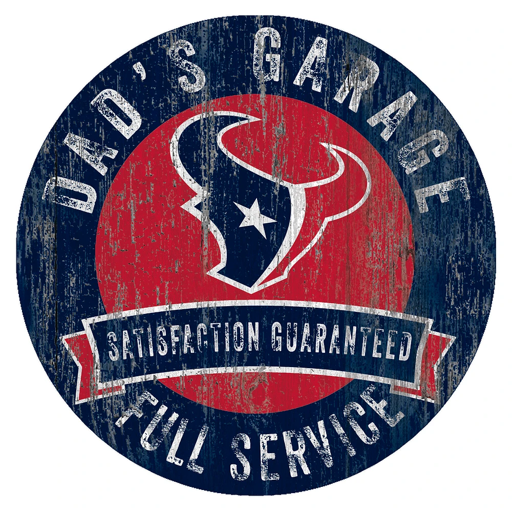 Houston Texans 12" x 12" Dad's Garage Sign