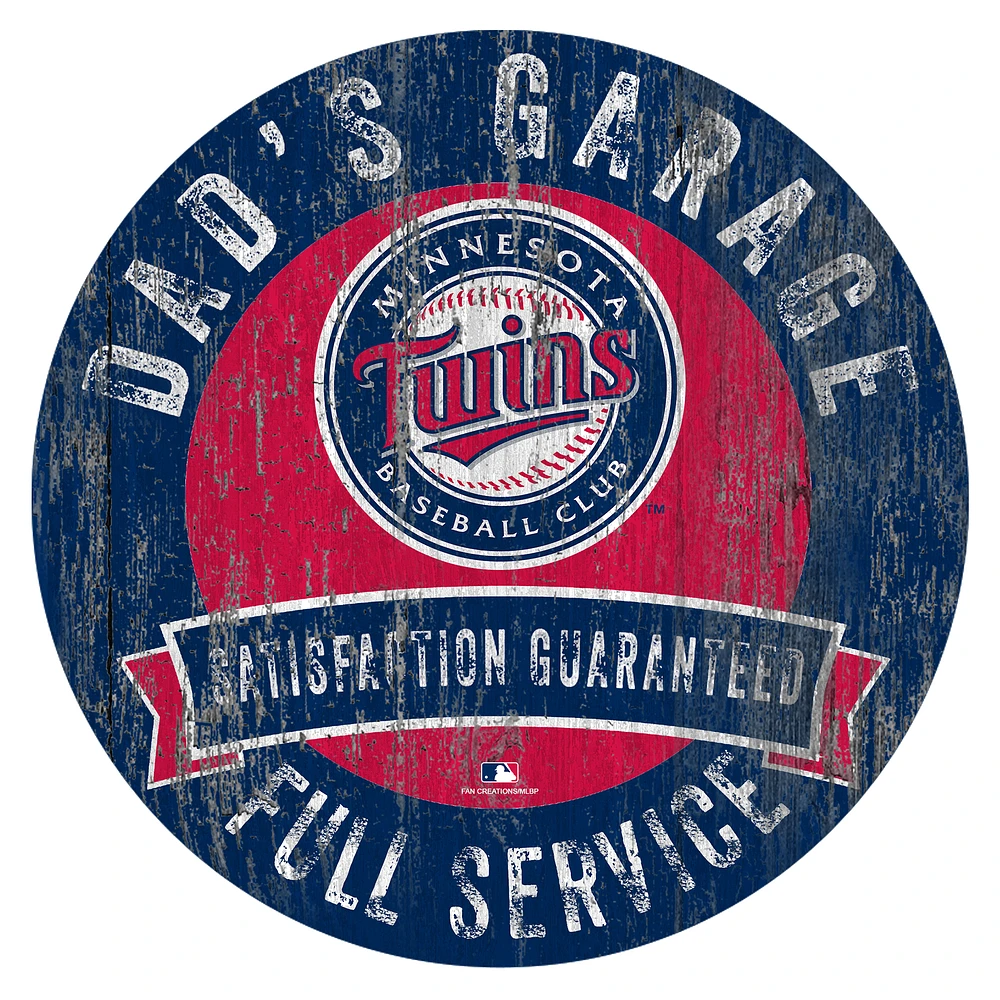 Minnesota Twins 12" x 12" Dad's Garage Sign