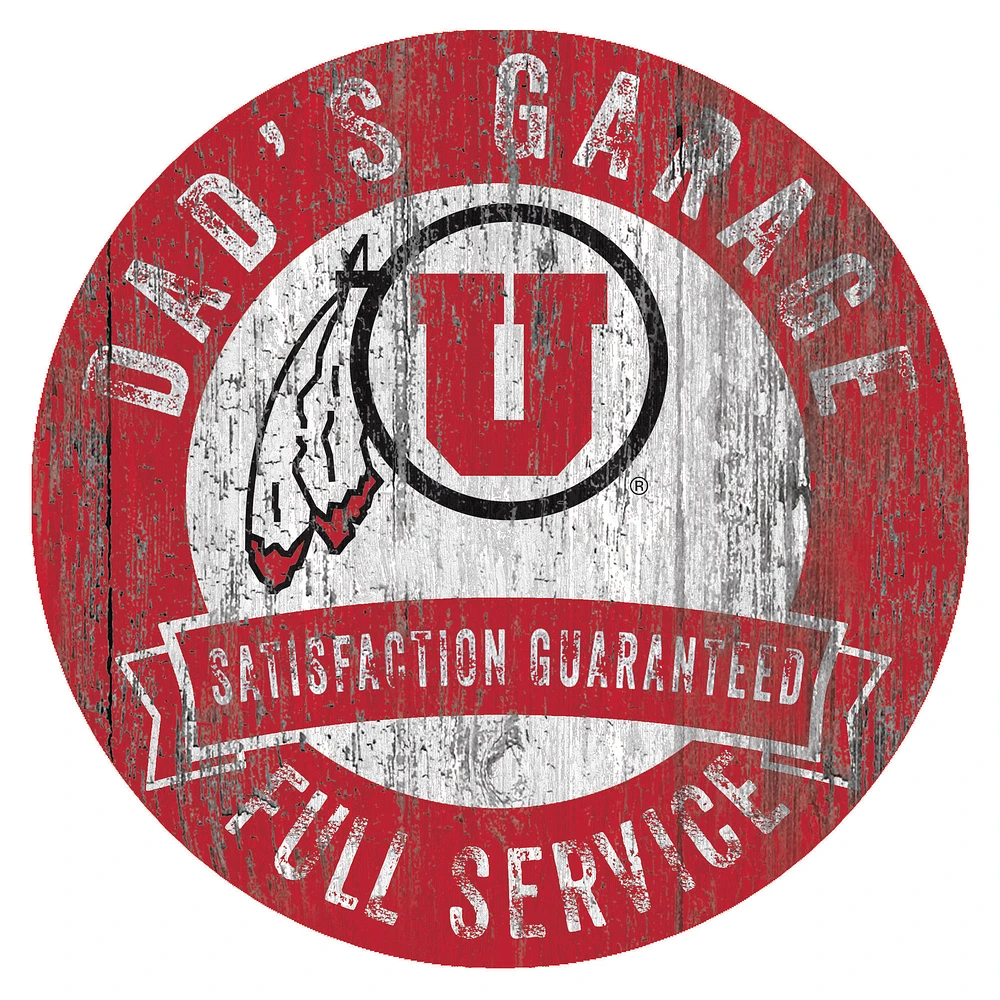 Utah Utes 12" x 12" Dad's Garage Sign