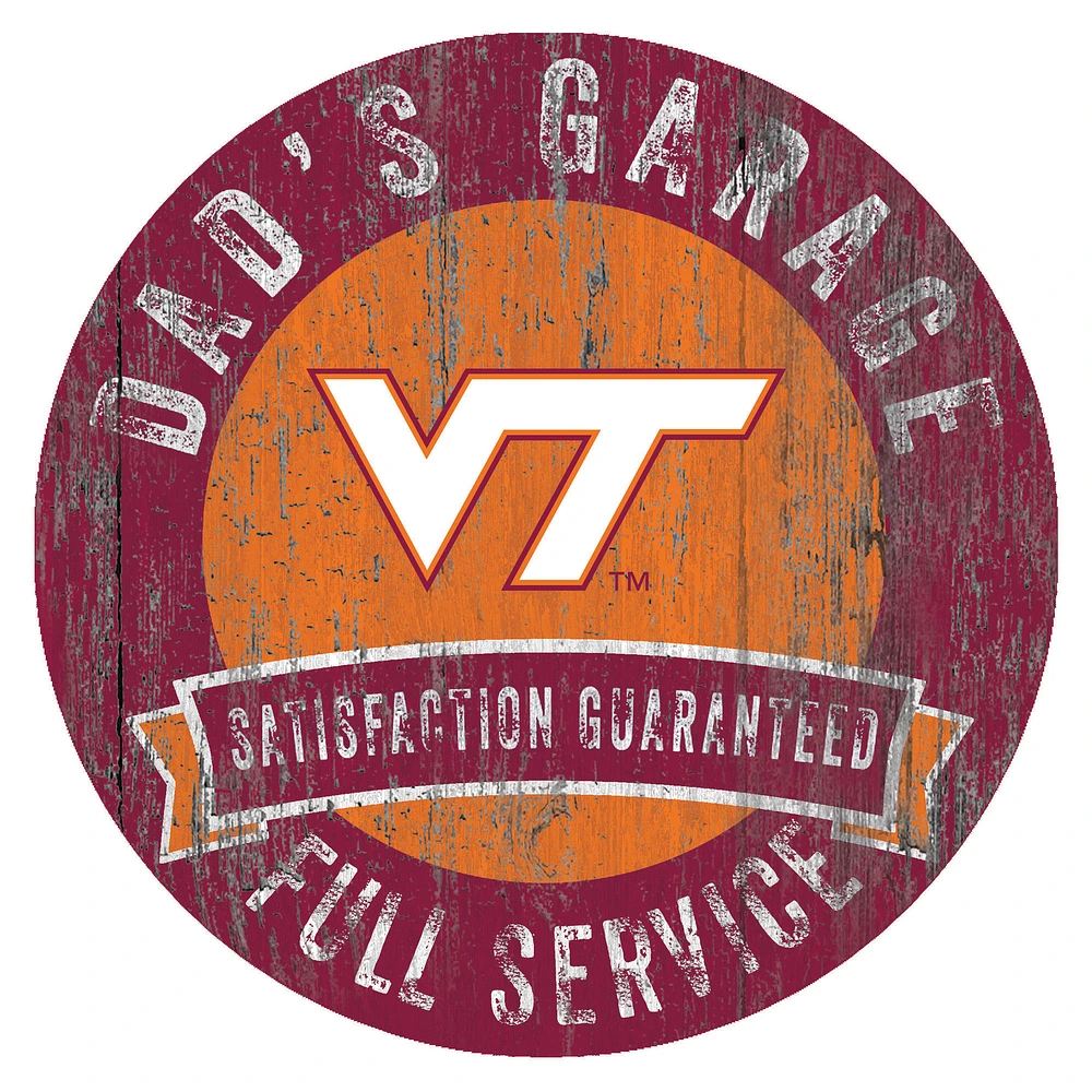 Virginia Tech Hokies 12" x 12" Dad's Garage Sign