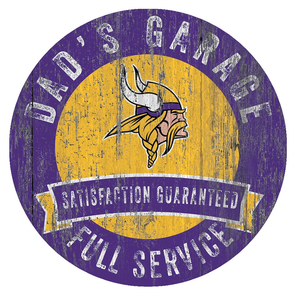 Minnesota Vikings 12" x 12" Dad's Garage Sign