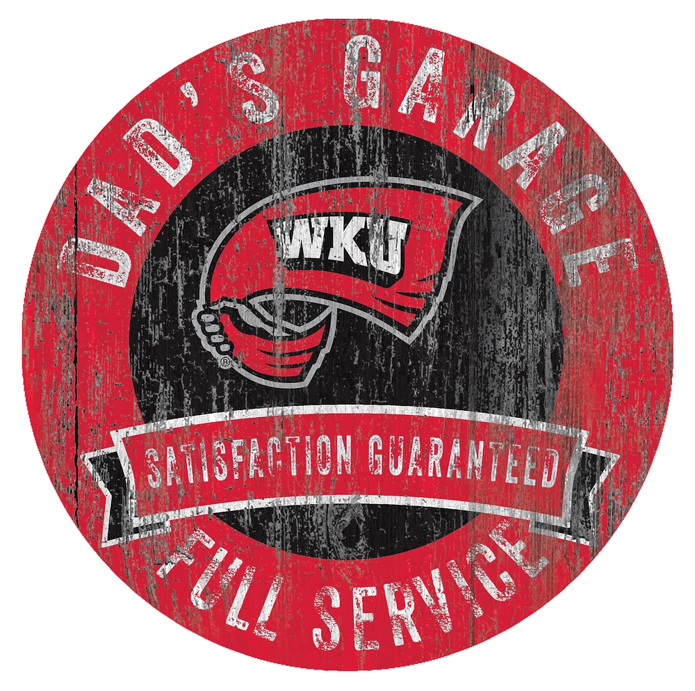 Western Kentucky Hilltoppers 12" x 12" Dad's Garage Sign