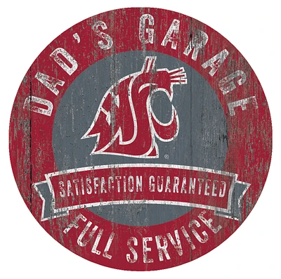 Washington State Cougars 12" x 12" Dad's Garage Sign