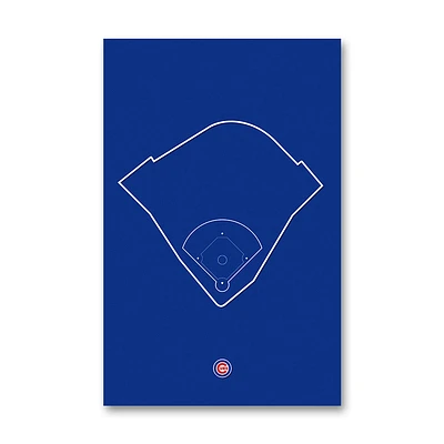Chicago Cubs Wrigley Field 11" x 17" Ballpark Outline Art Poster