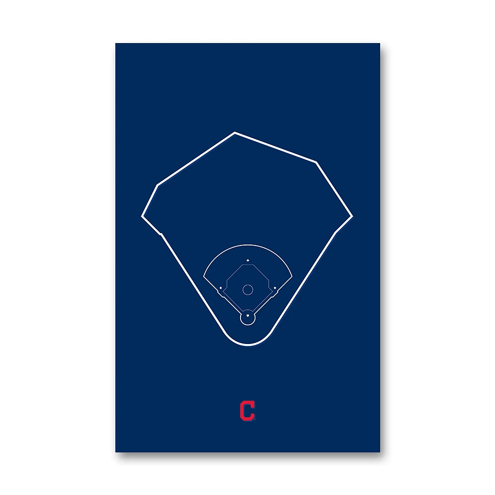 Cleveland Indians Progressive Field 11" x 17" Ballpark Outline Art Poster