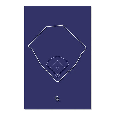 Colorado Rockies Coors Field 11" x 17" Ballpark Outline Art Poster