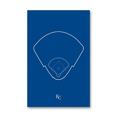Kansas City Royals Kauffman Stadium 11" x 17" Ballpark Outline Art Poster