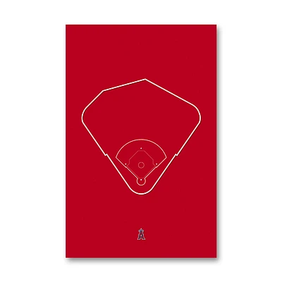 Los Angeles Angels Angel Stadium 11" x 17" Ballpark Outline Art Poster