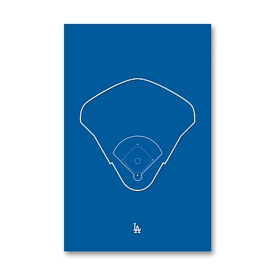 Los Angeles Dodgers Dodger Stadium 11" x 17" Ballpark Outline Art Poster