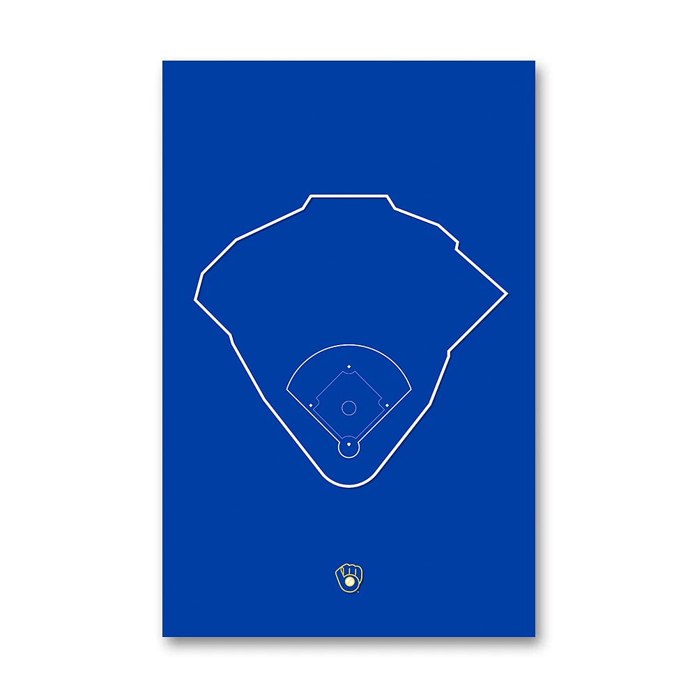 Milwaukee Brewers American Family Field 11'' x 17'' Ballpark Minimalist Art Print