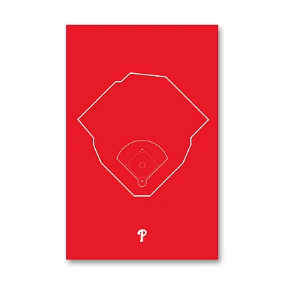 Philadelphia Phillies Citizens Bank Park 11" x 17" Ballpark Outline Art Poster