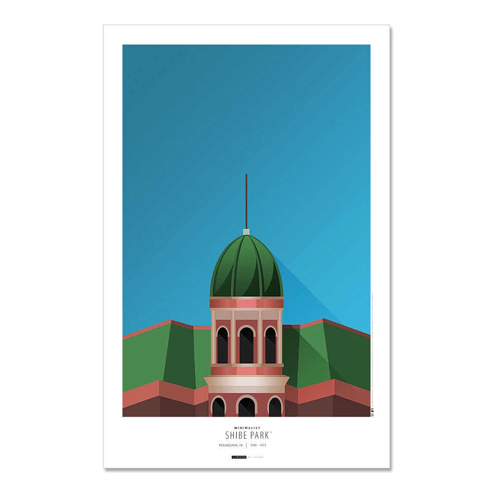 Philadelphia Phillies Shibe Park 11" x 17" Minimalist Art Poster