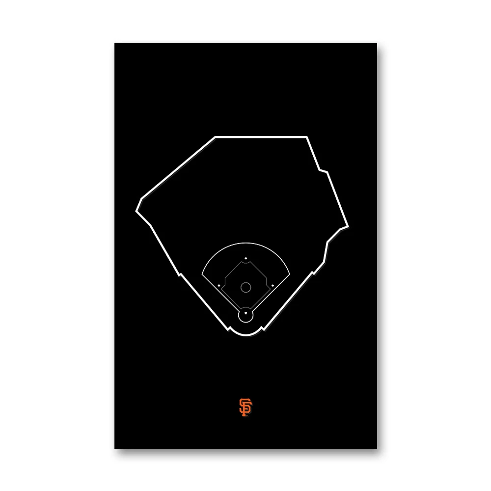 San Francisco Giants AT&T Park 11" x 17" Ballpark Outline Art Poster