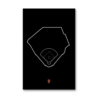 San Francisco Giants AT&T Park 11" x 17" Ballpark Outline Art Poster