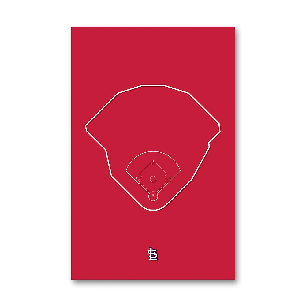St. Louis Cardinals Busch Stadium 11" x 17" Ballpark Outline Art Poster