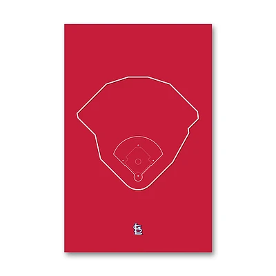 St. Louis Cardinals Busch Stadium 11" x 17" Ballpark Outline Art Poster