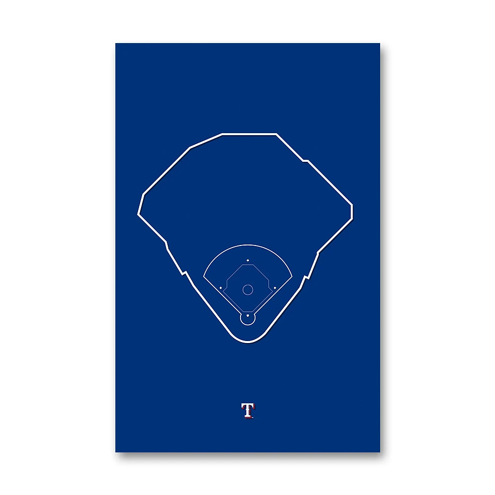 Texas Rangers Globe Life Park 11" x 17" Ballpark Outline Art Poster
