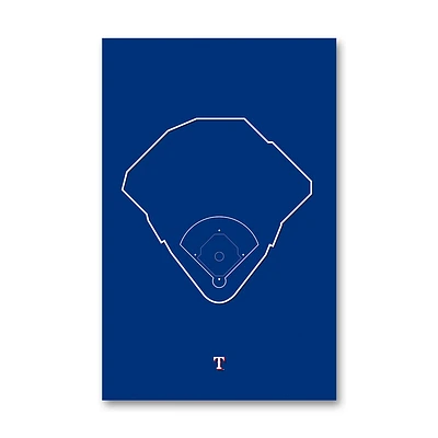 Texas Rangers Globe Life Park 11" x 17" Ballpark Outline Art Poster