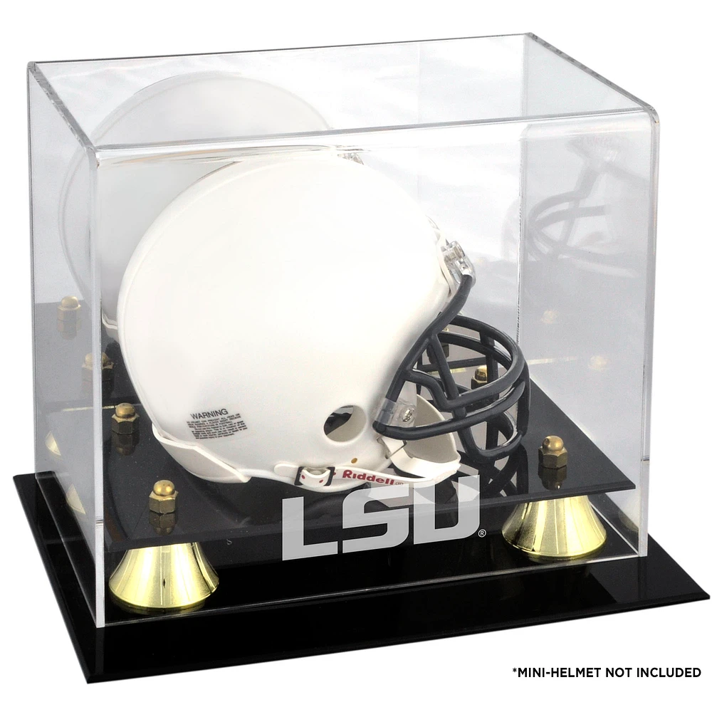 LSU Tigers Golden Classic Logo Mini Helmet Display Case with Mirror Back