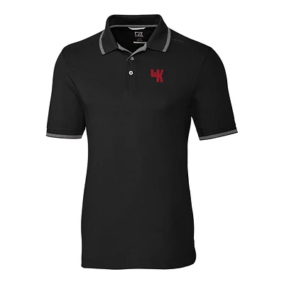 Men's Cutter & Buck Black Western Kentucky Hilltoppers Vault Advantage Tipped Logo Polo