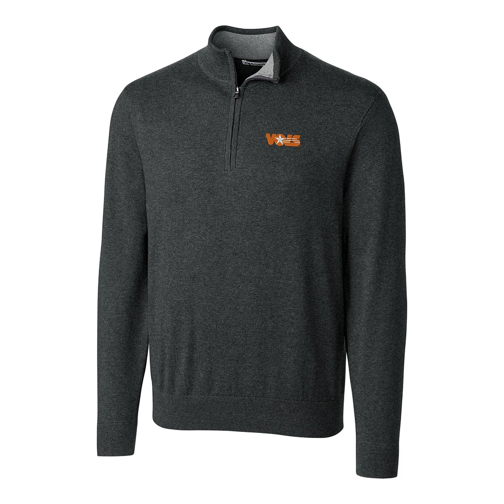 Men's Cutter & Buck Charcoal Tennessee Volunteers Lakemont Vault Logo 1/2-Zip Jacket