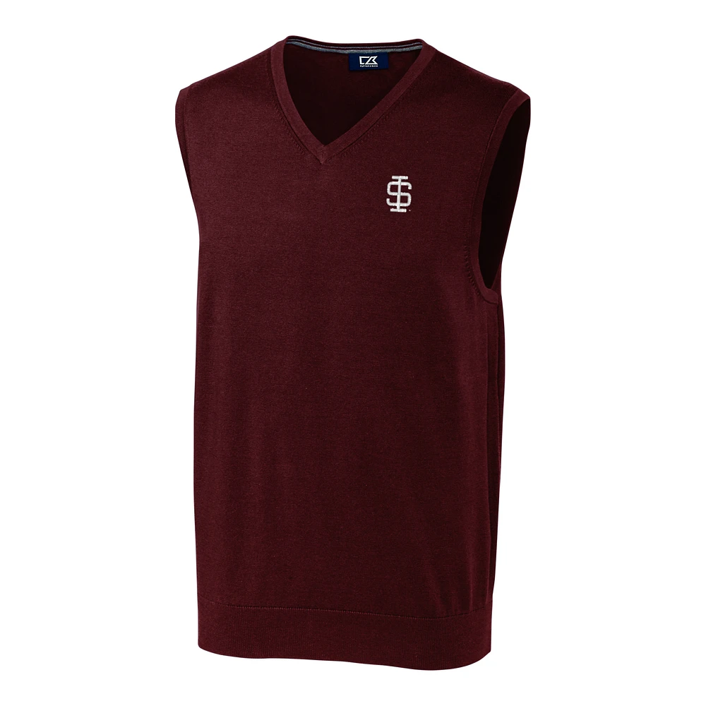 Men's Cutter & Buck Maroon Southern Illinois Salukis Lakemont Vault Logo Vest