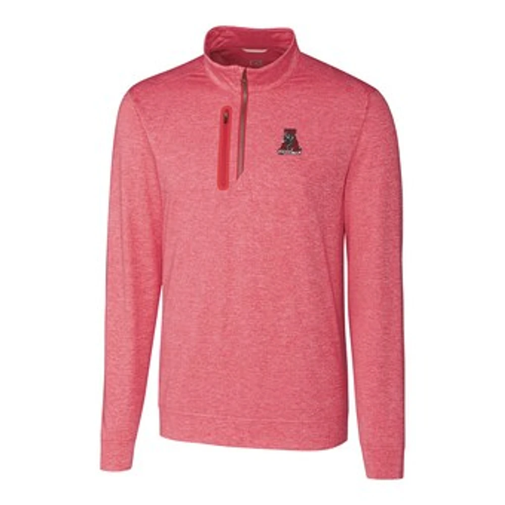 Men's Cutter & Buck Crimson Alabama Crimson Tide Stealth Vault Logo Half-Zip Jacket