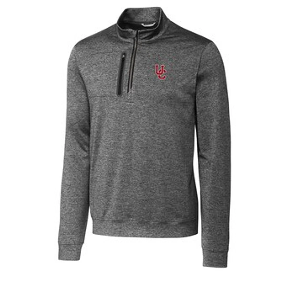 Men's Cutter & Buck Gray Cincinnati Bearcats Stealth Vault Logo Half-Zip Jacket