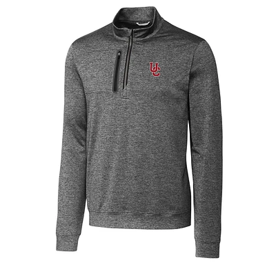 Men's Cutter & Buck Gray Cincinnati Bearcats Stealth Vault Logo Half-Zip Jacket