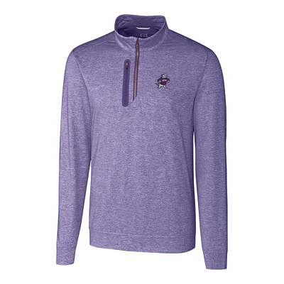 Men's Cutter & Buck Purple TCU Horned Frogs Stealth Vault Logo Half-Zip Jacket
