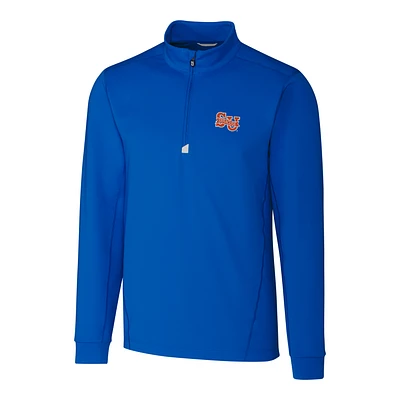 Men's Cutter & Buck Blue Syracuse Orange Traverse Vault Logo Half-Zip Jacket